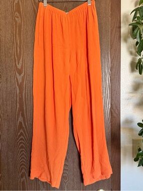 Everlane Orange Wide-Leg Lounge Pants